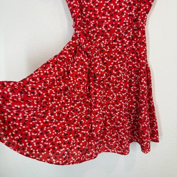 Eliza J Red Dress V-Neck Flutter Sleeve Fit and Flare 8 - Picture 6 of 10